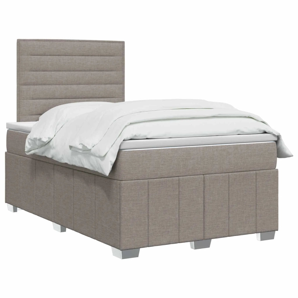 Letto box spring con materasso Tortora 120 x 190 cm Tessuto 3454089
