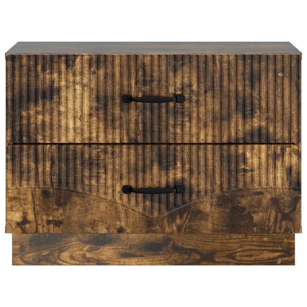 Comodino | Armadio da Notte | Mobiletto da notte con cassetto Rovere Fumo 62 x 34,5 x 44,5 cm