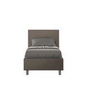 Letto Singolo 80x200 cm con Rete e Contenitore Adele Cappuccino