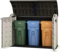 Porta Attrezzi da Giardino Store-It-Out Ultra, 2000L, Effetto Legno, Beige, 177x111x134H cm