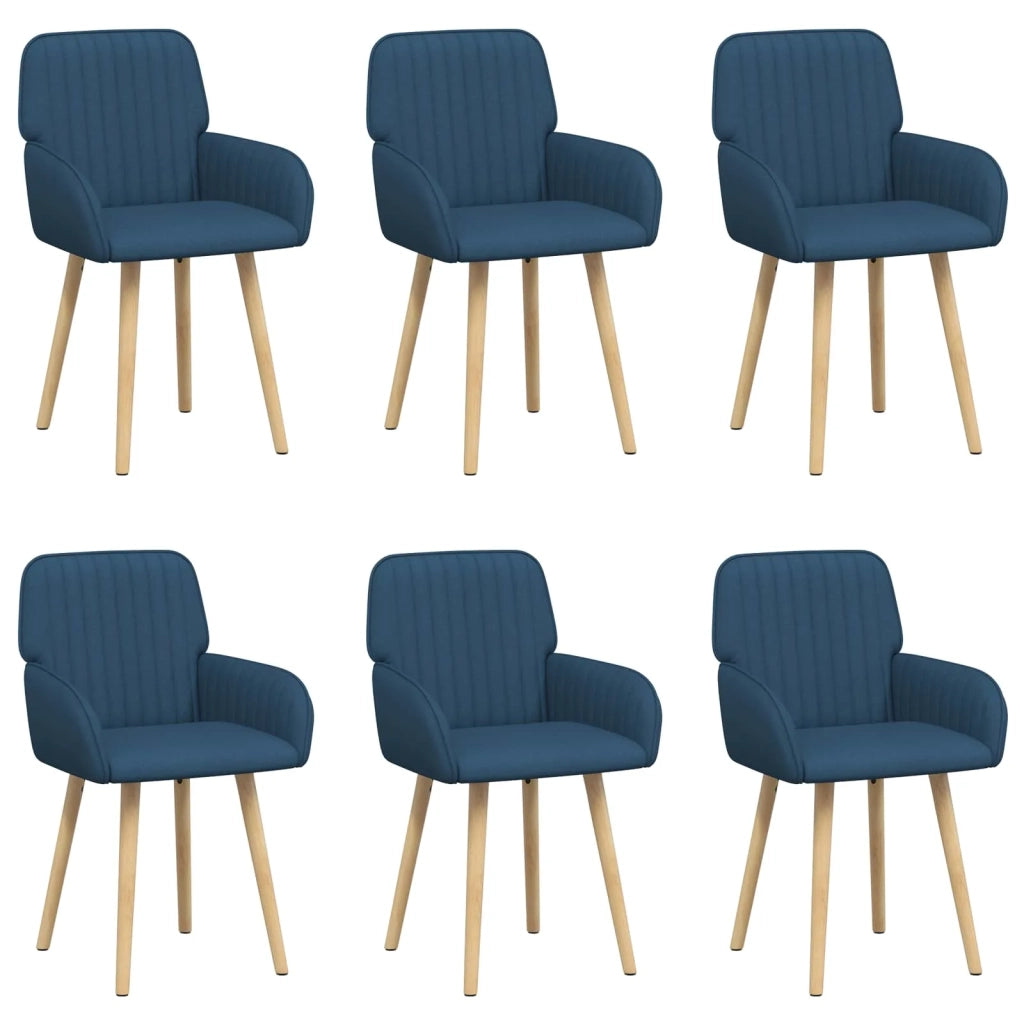 Sedie da pranzo 6 pcs Tessuto Blu 56,5 x 50 x 87,5 cm 3428208