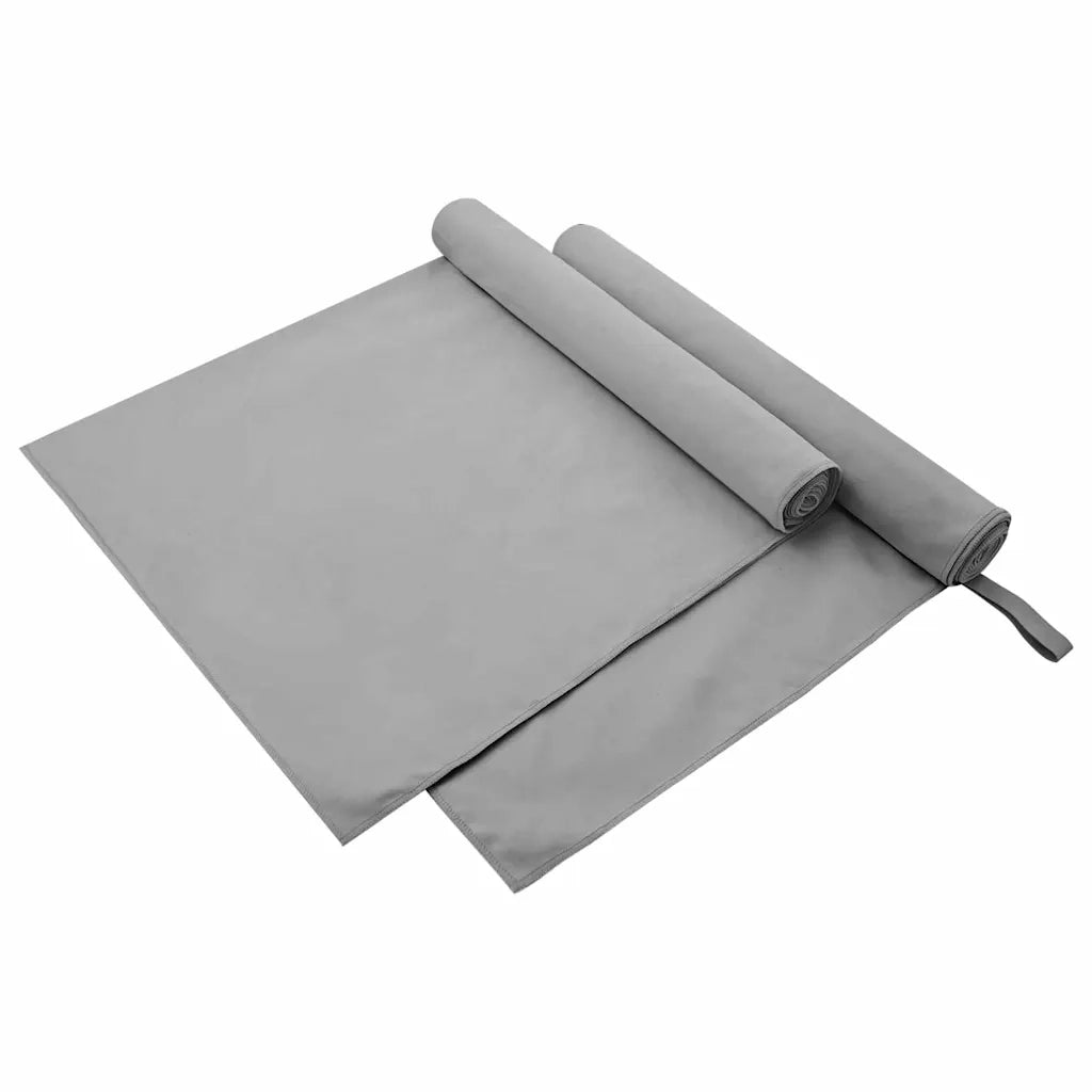Asciugamani Sportivi 2 pz | Teli per bagno Grigio scuro 90 x 180 cm