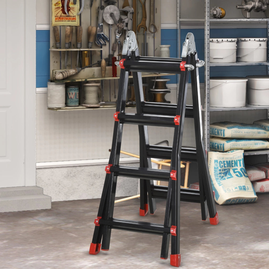 Scala Telescopica Alluminio Pieghevole ¨C Zephmum ¨C 4 m 8 Gradini 150 kg