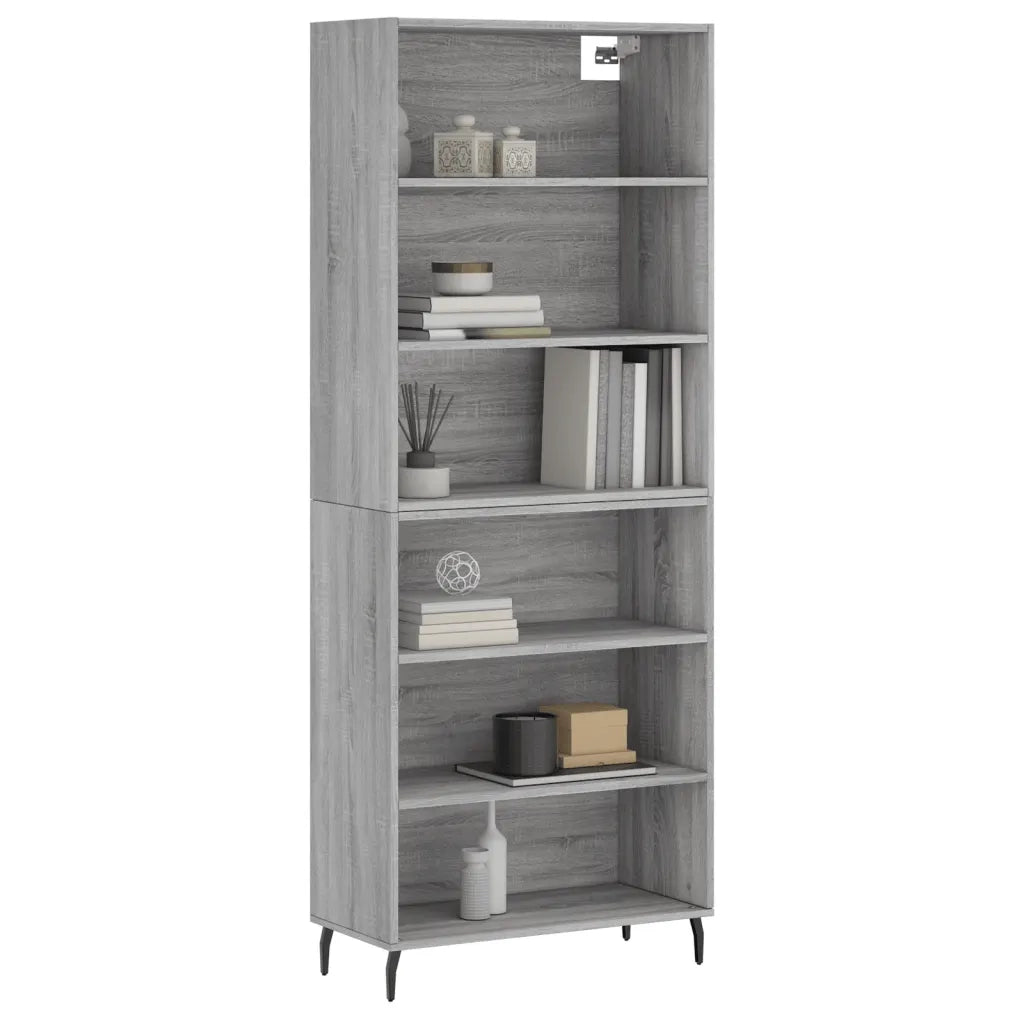 Credenza | Madia | Buffet da pranzo | Armadio da pranzo Grigio Sonoma 69,5x32,5x180 cm Legno Multistrato