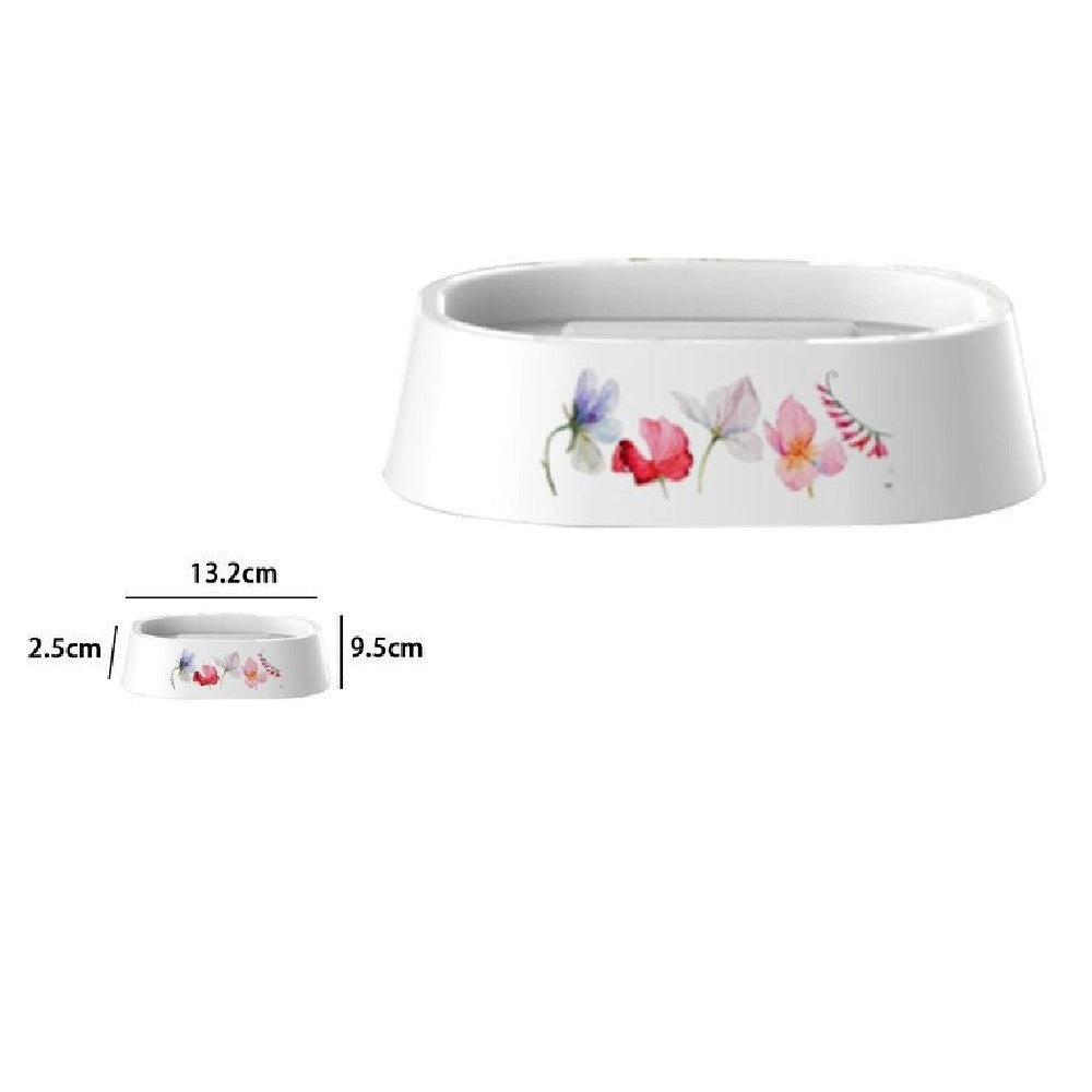 Trade Shop - Portasapone Saponetta Accessorio Bagno Bianco In Plastica 13.2cm Con Fiori 69925 -