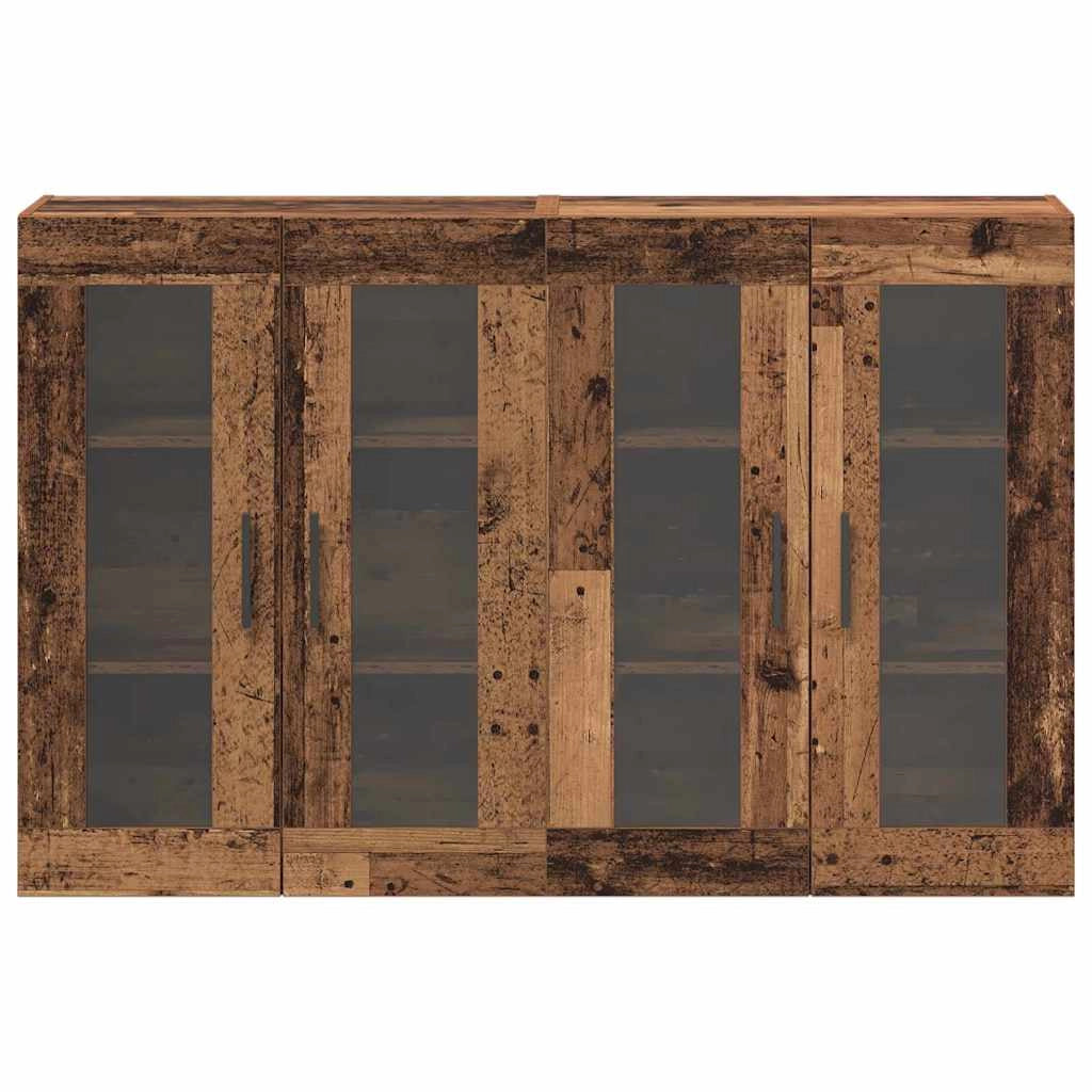 Set di 2 moderni mobili da parete funzionali 69,5 x 34 x 90 cm in legno ingegnerizzato finitura legno anticato 02_0056058