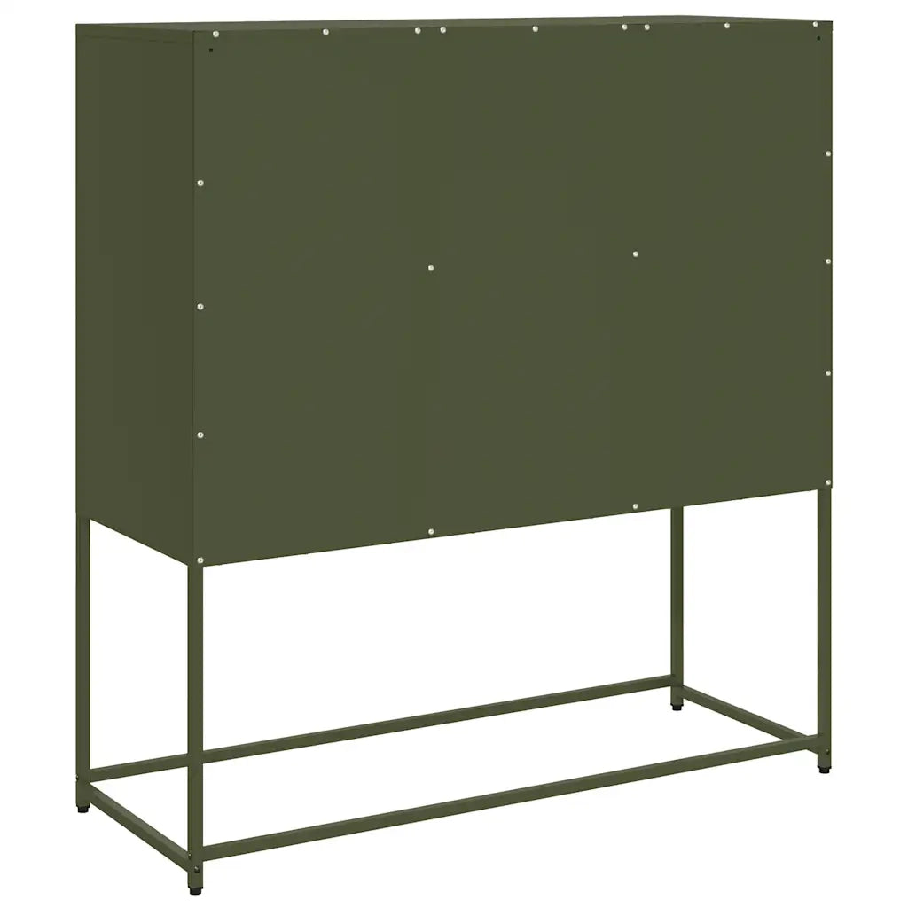 Credenza Verde Oliva 100,5x39x107 cm Acciaio Laminato a Freddo 853408