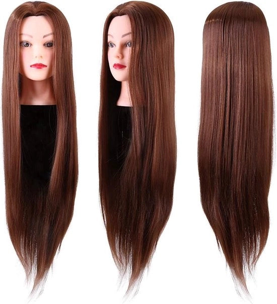 Capocciolo con supporto per styling e allenamento - Accessori DIY per capelli - Capocciolo per allenamento di modellazione capillare in marrone - Modello:  -  -