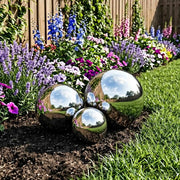 Palla a Specchio 3 pcs Ø 20 cm Argento Acciaio Inossidabile 201 42008430