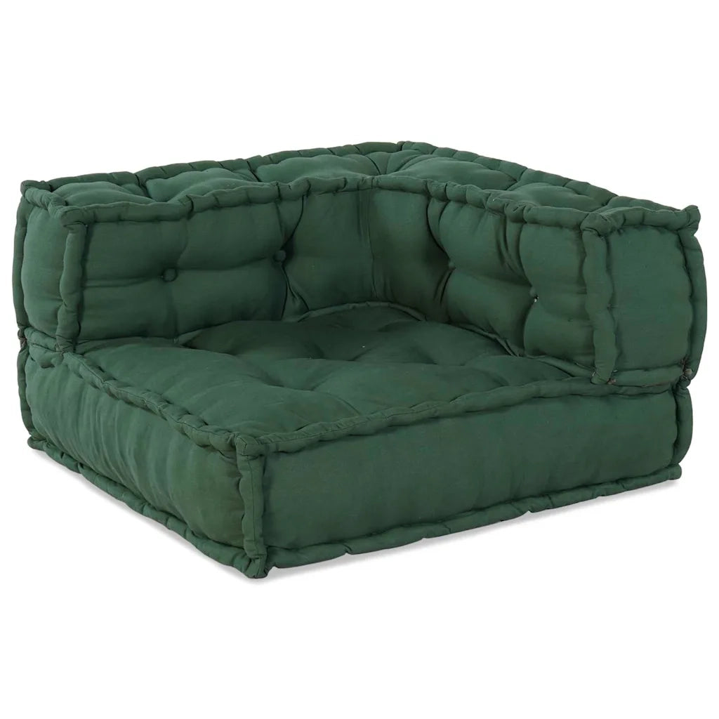 Unità di Divano Modulare 3 pcs Verde Tessuto