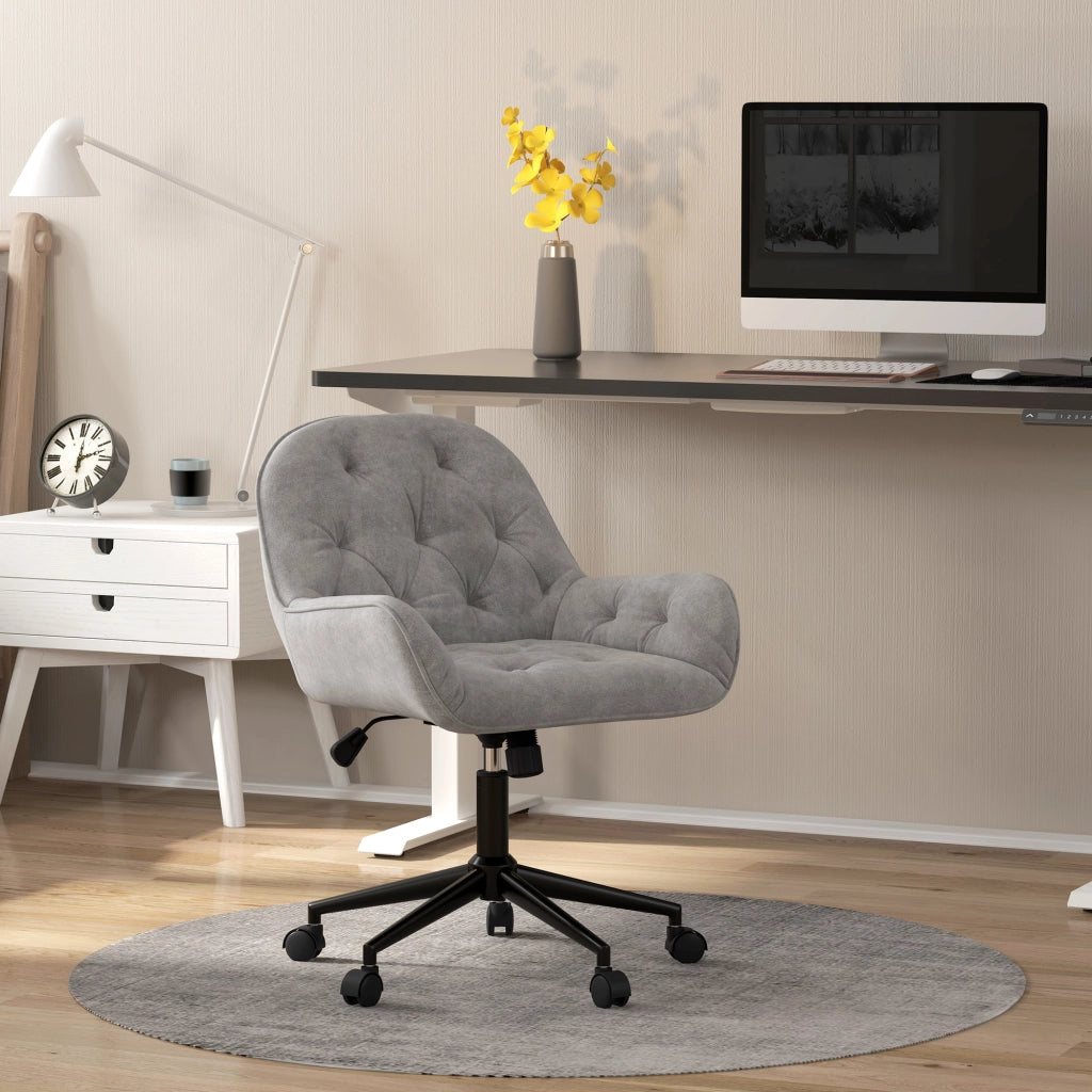 Sedia da ufficio ¨C Xylo ¨C tessuto effetto velluto grigio, altezza regolabile
