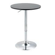 Tavolo da pranzo - bar rotondo - altezza regolabile - girevole - acciaio nero - Ø61x70-97 cm