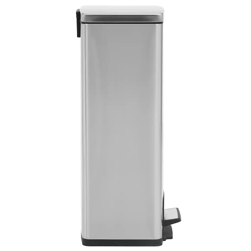 Pattumiera a Pedale Anti-Impronte 30 L Argento in Acciaio Inox 149571