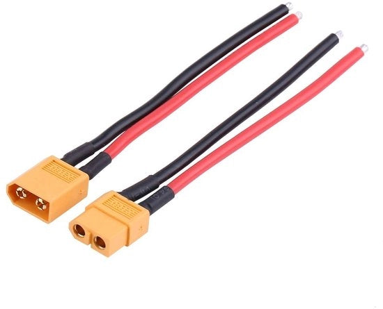 Adattatore XT60 per cavi - 2 pezzi - Duraturo - Silicone - Accessori RC - Adatto per uso hobby - 14AWG