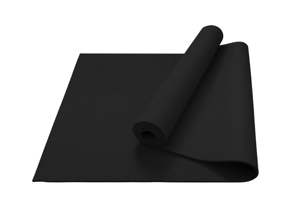 Tappetino Fitness Ammortizzante Antiscivolo 4mm Tappeto Sport Yoga Pilates - 61x173 - Nero