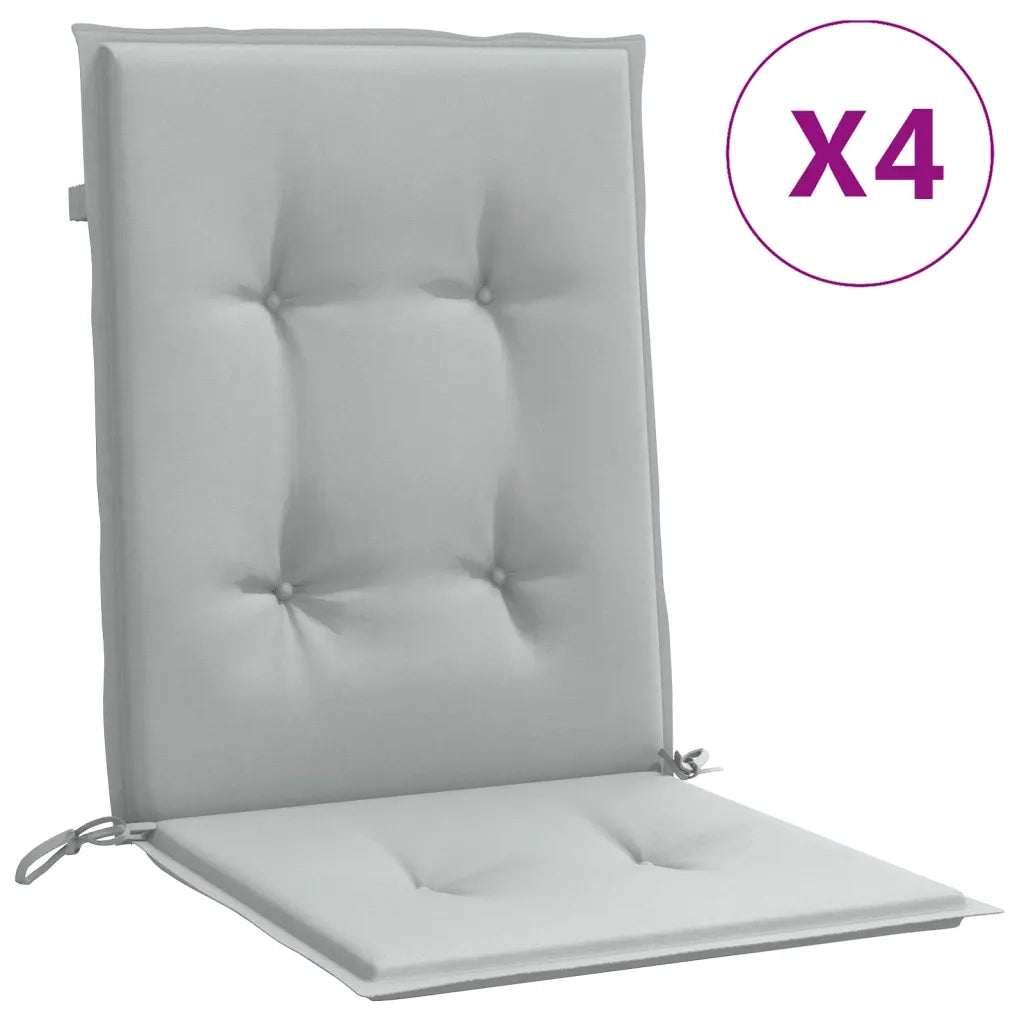 Cuscini Sedia Schiena Bassa 4 pz Grigio MÃ©lange 100x50x4 cm