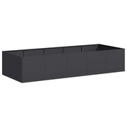 Fioriera | Cassetta per fiori | Vaso Nera 200x80x40 cm in Acciaio