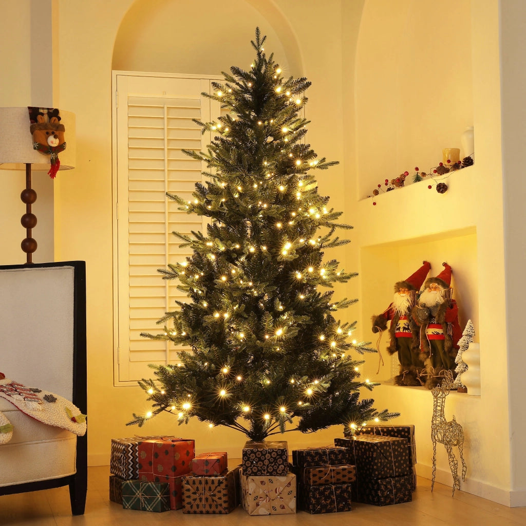 Albero di Natale Artificiale 180 cm con Luci LED ¨C zephmum ¨C Verde