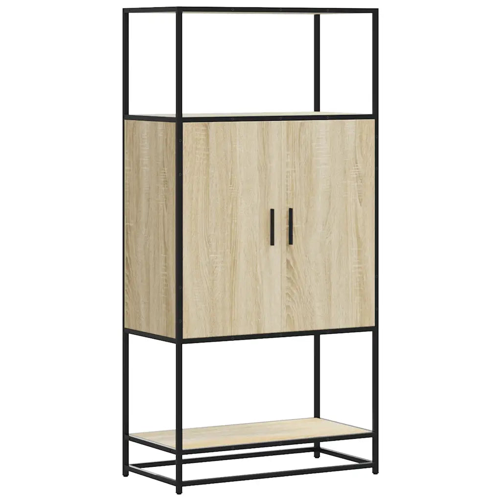 vidaXL Credenza Rovere Sonoma 68x35x139 cm Legno Multistrato Metallo