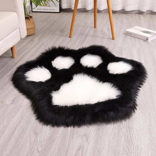 Copertino per gatto, piuma sintetica, lavabile in macchina, adatto per salotto, divano e camera da letto, 45*45cm (nero + bianco).