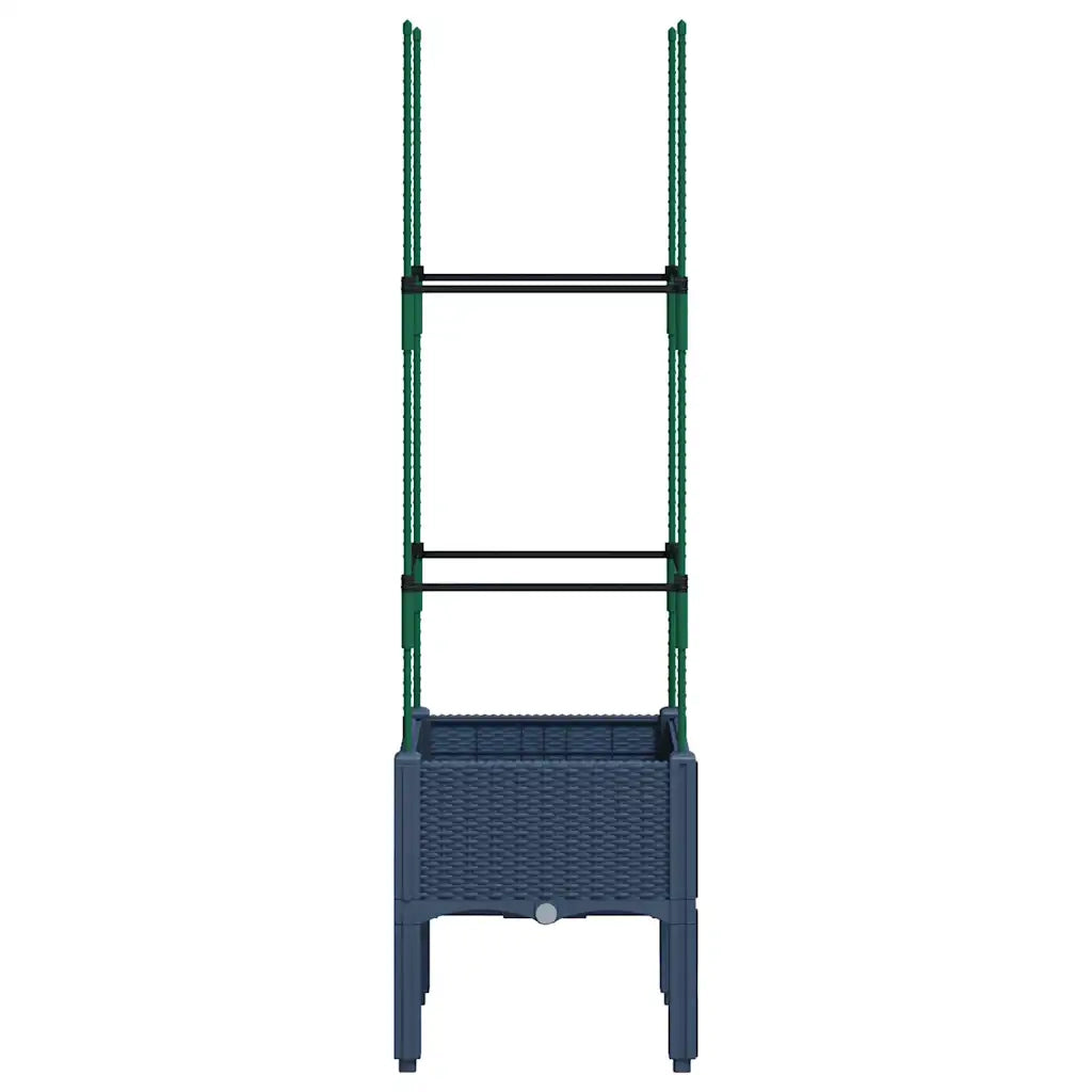 Fioriera da Giardino e Graticcio Grigio Blu 40x40x142,5 cm PP