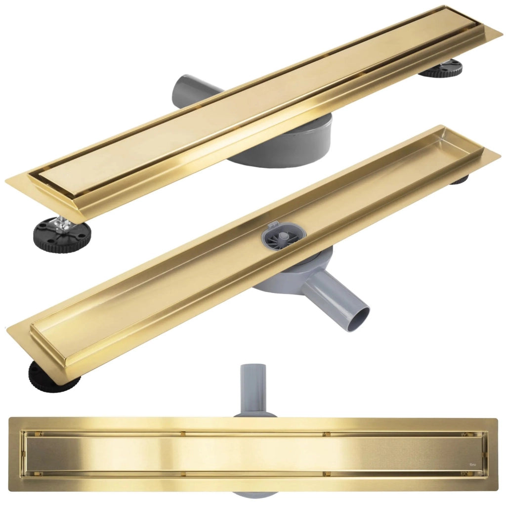 Scarico Lineare Rea Neox Pro Brush Gold 90