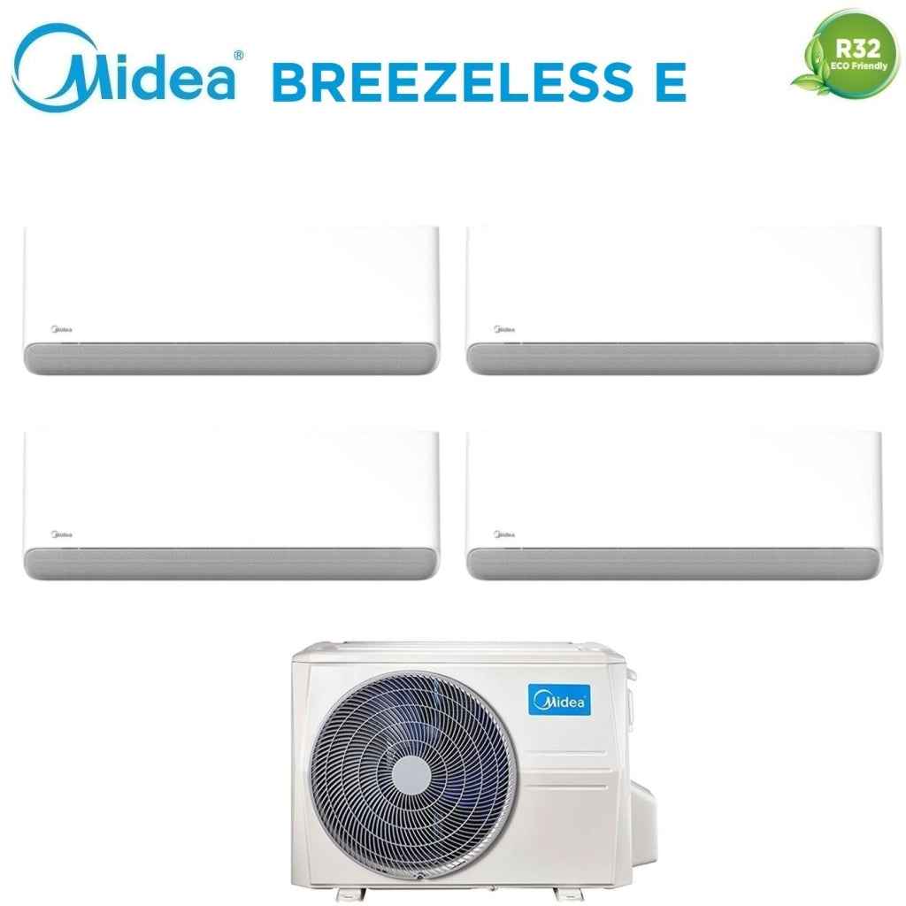 Condizionatore Quadri Split Midea Breezeless E 9+9+9+9 con M4OE-28HFN8-Q R-32 Wi-Fi Integrato