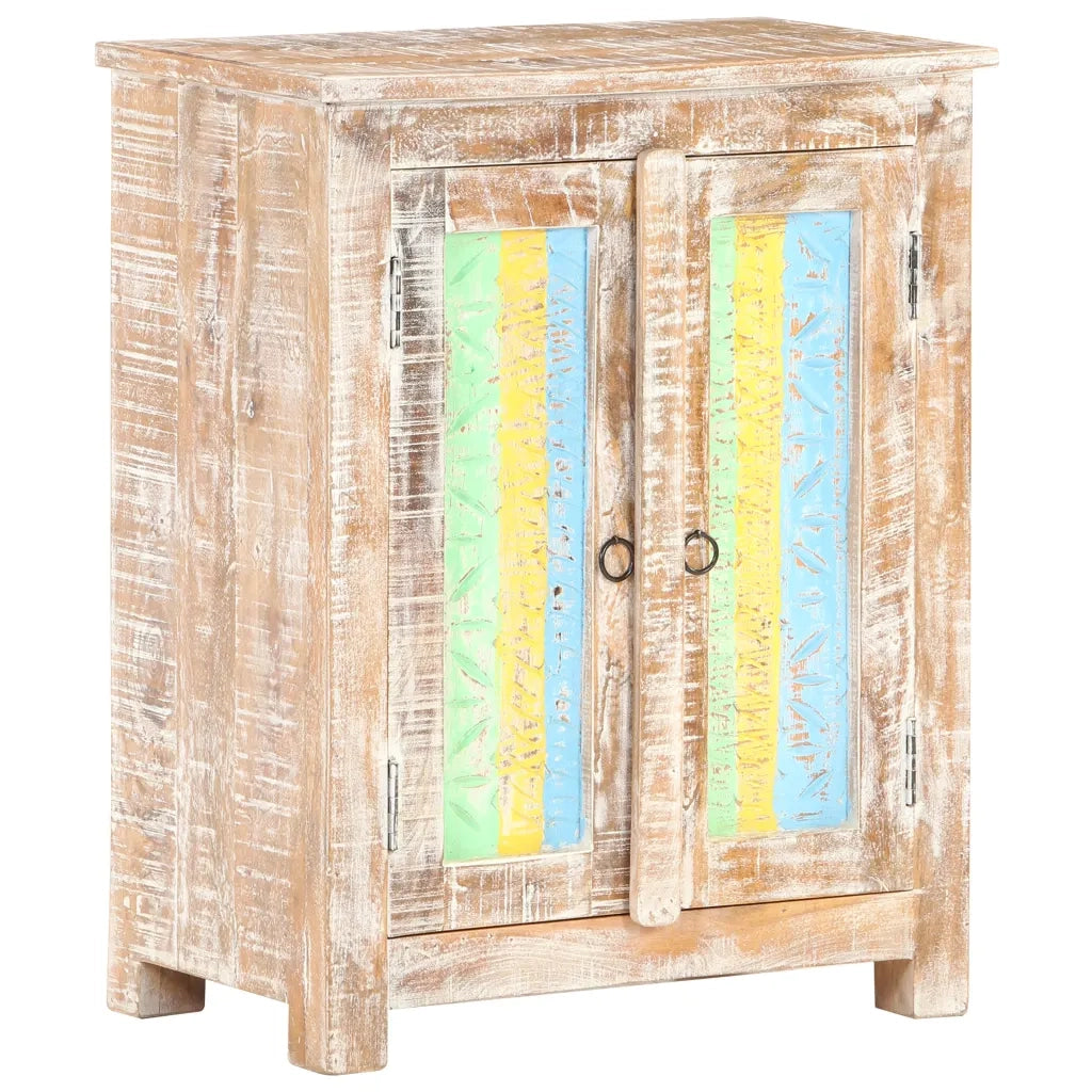 Credenza | Madia | Buffet da pranzo | Armadio da pranzo 61x35x76 cm in Legno Grezzo di Acacia