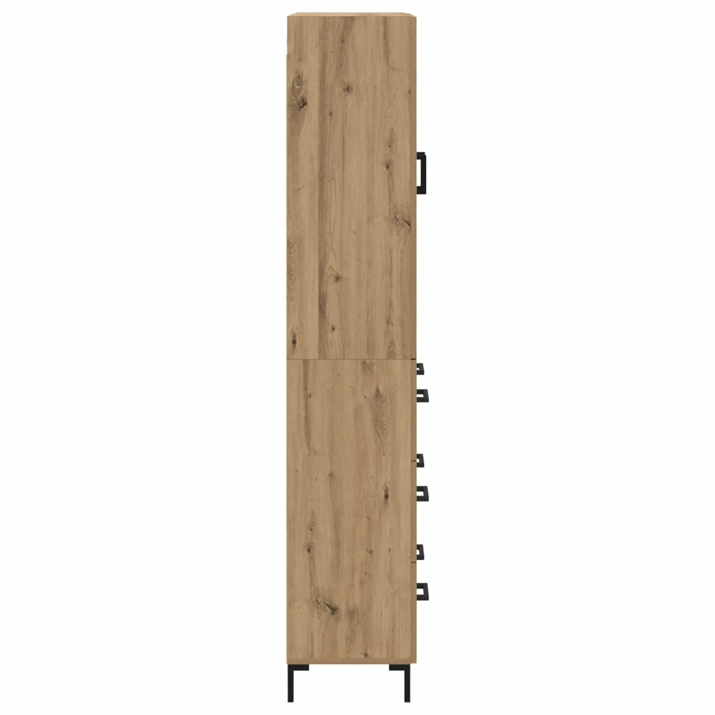 Credenza con Cassetto-Buffet-Armadio da cucina Rovere artigianale 69,5 x 34 x 180 cm 998603