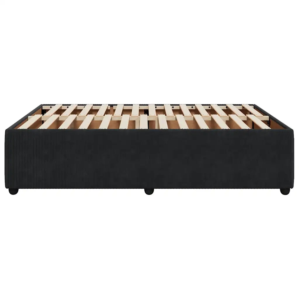 Giroletto senza Materasso Nero 160x200 cm in Velluto 3285020
