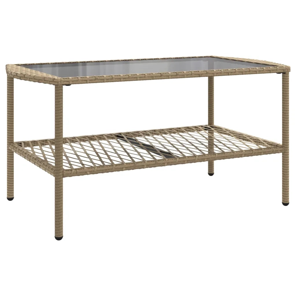 Set Divano da Giardino 4 pz | Set Salotto da Giardino con Cuscini Beige in Polyrattan