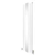 Radiatore a specchio a pannello piatto e valvole TRV cromate Bianco 1800 mm x 425 mm