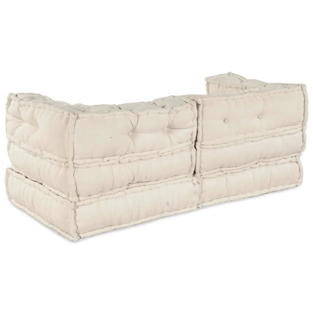 Unità di Divano Modulare 2 pcs Crema 140 x 70 x 56 cm Tessuto 3315061
