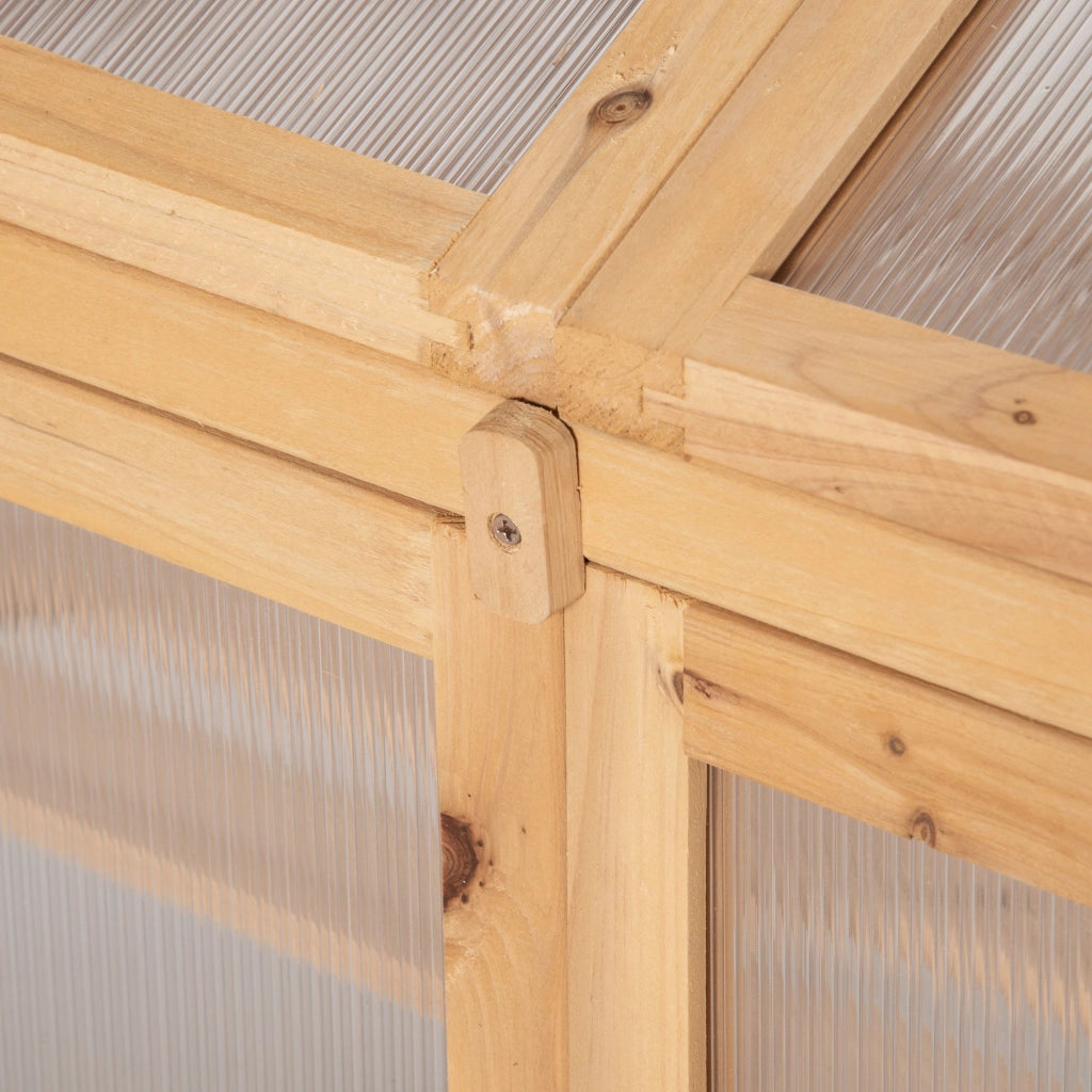 Mini serra in legno con 3 ripiani e doppia porta; marrone; 70x50x120 cm