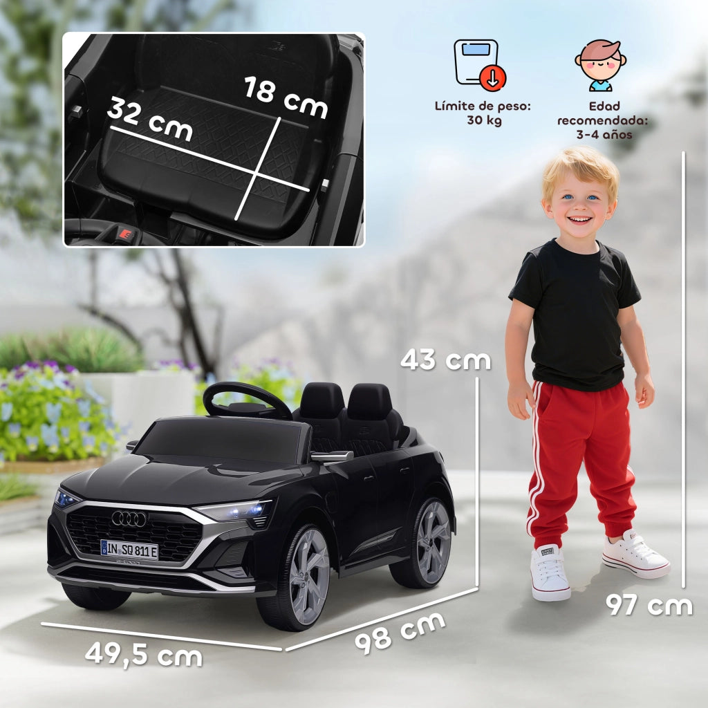 Auto Elettrica per Bambini Audi Q8 e-tron Sportback ¨C Zephmum ¨C Nero, Telecomando, Luci, Suono