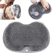 Piastra di silicone per il bagno, Mat di massaggi per i piedi, Spazzola per i piedi, Massaggiatore per i piedi, Scrub per i piedi per la cura e l'rilassamento dei piedi, Miglioramento del flusso sanguigno, Esfoliazione, Grigio, 1 pezzo