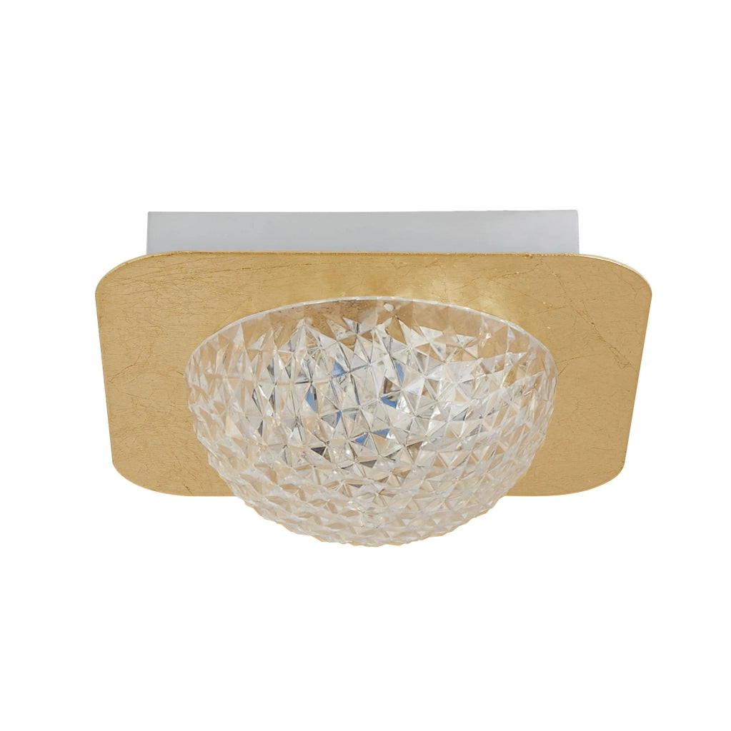 Plafoniera Contemporanea Celestia Acciaio Oro Policarbonato Bianco Led 6,5 3000K