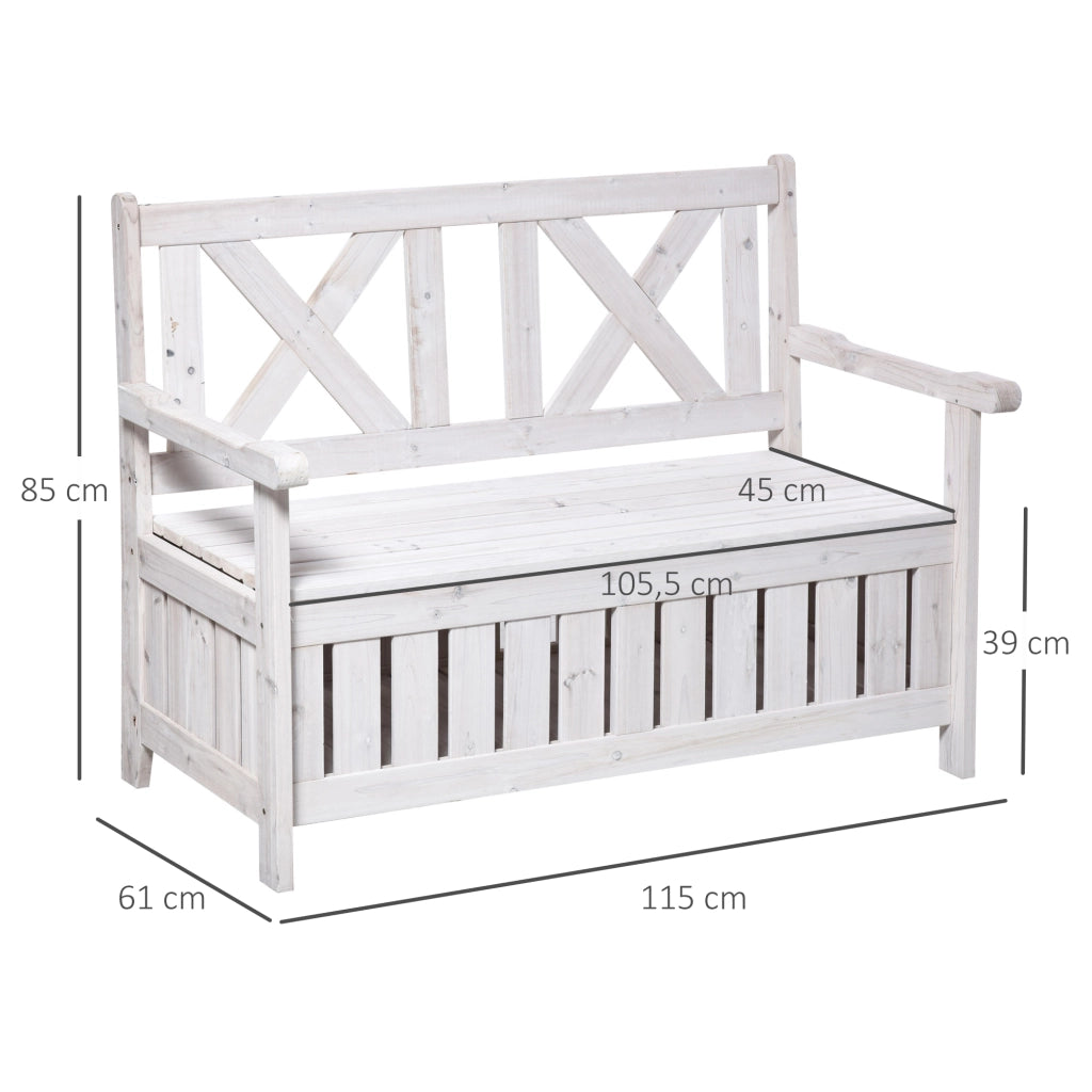 Divano 2 posti con cassetti ¨C zephmum ¨C Bianco 115x61x85 cm