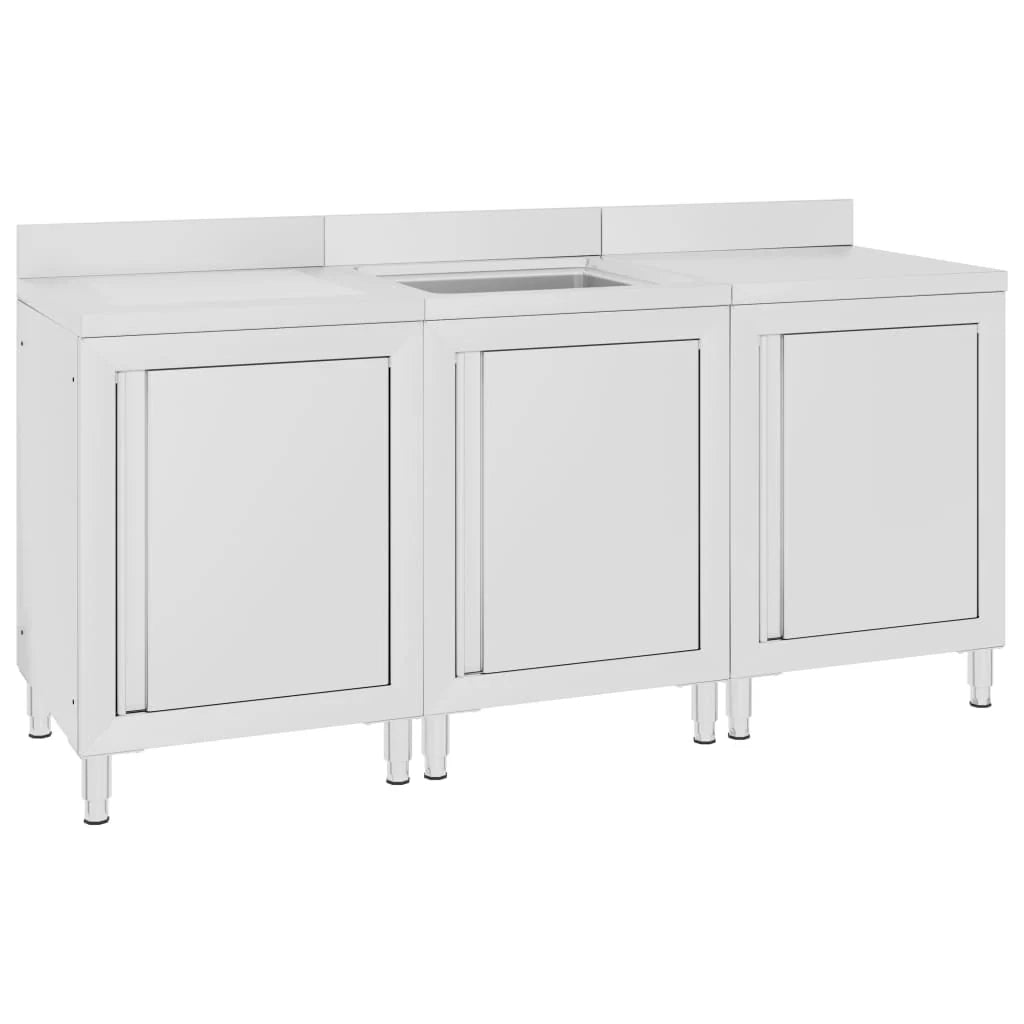 Lavello da cucina professionale 180 x 60 x 96 cm acciaio inox 02_0000721