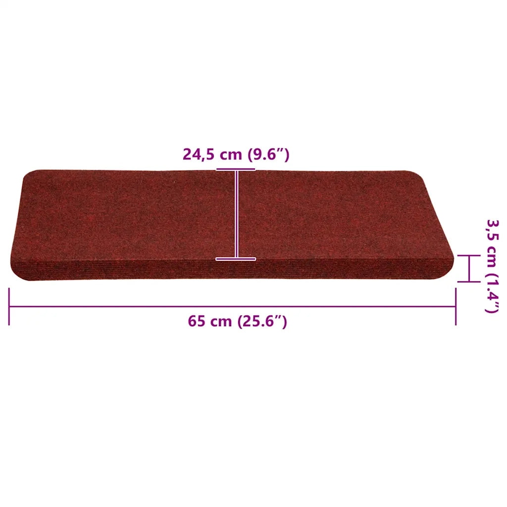Tappetini Autoadesivi per Scale 30 pz Rossi 65x24,5x3,5 cm 3365916