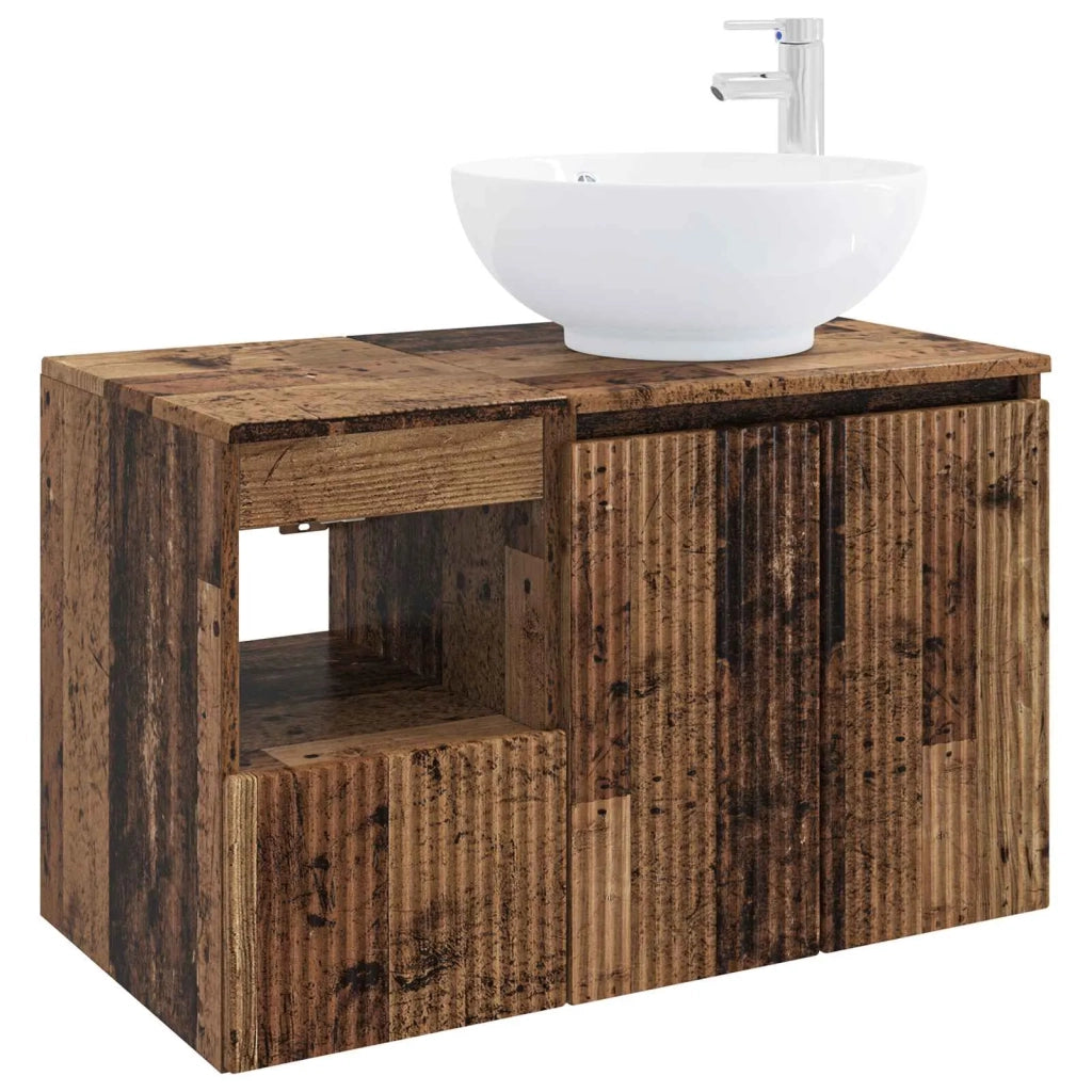 Set di mobili per il bagno 2 pz Legno antico 3404092