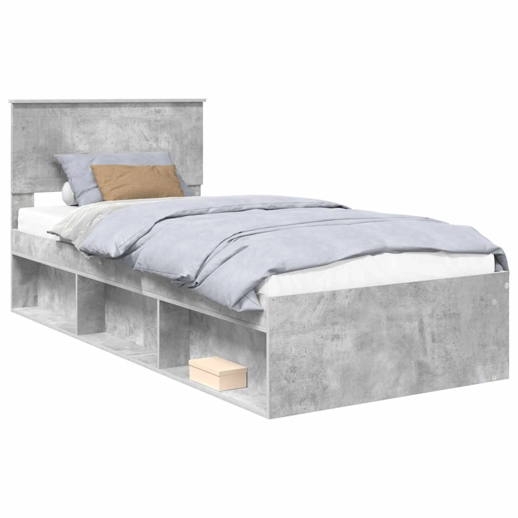 Struttura del letto Grigio Concretè 90 x 190 cm Pino massello