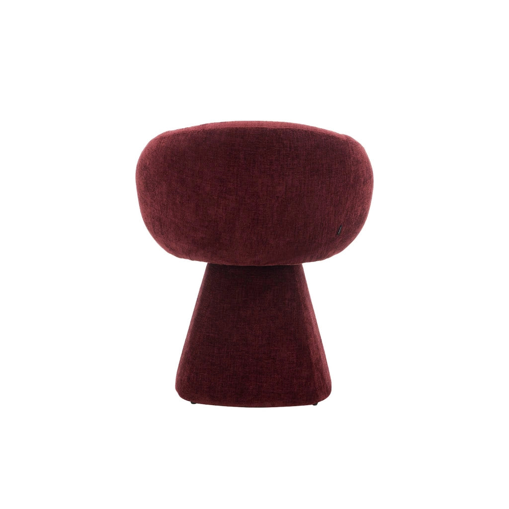 Poltrona girevole 180° in tessuto di cotone, bordeaux