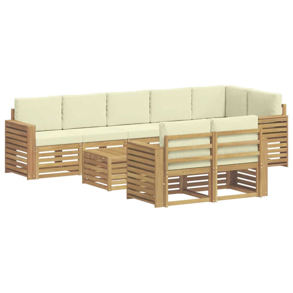 Set di divani da esterno 9 pcs Bianco e Crema 59 x 59 x 37 cm 3392080