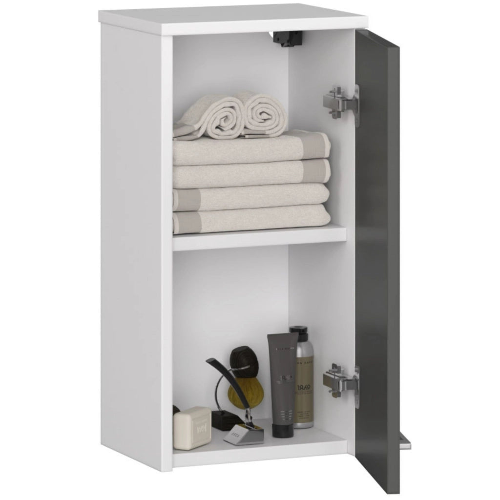 Mobile bagno sospeso AKORD FIN Bianca 30 cm 1 anta inserto frontale Grigio Grafite 30x22,5x60 cm