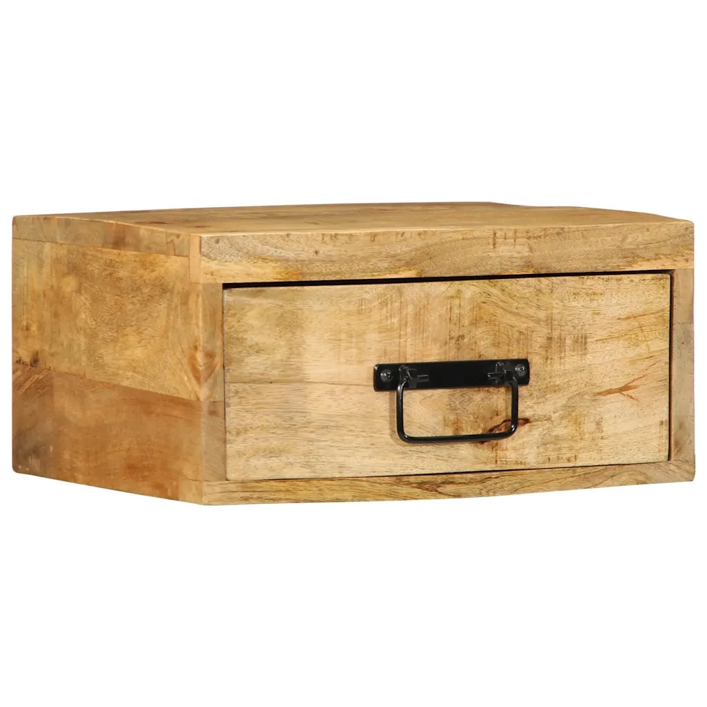 vidaXL Comodino a Parete in Legno Grezzo Massello di Mango