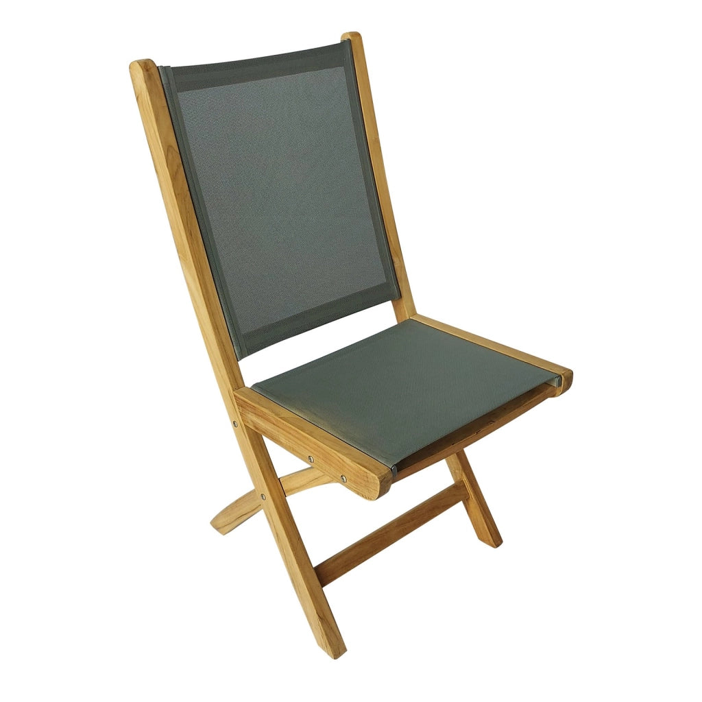 Sedia pieghevole in legno di teak e textilene - LUCINA