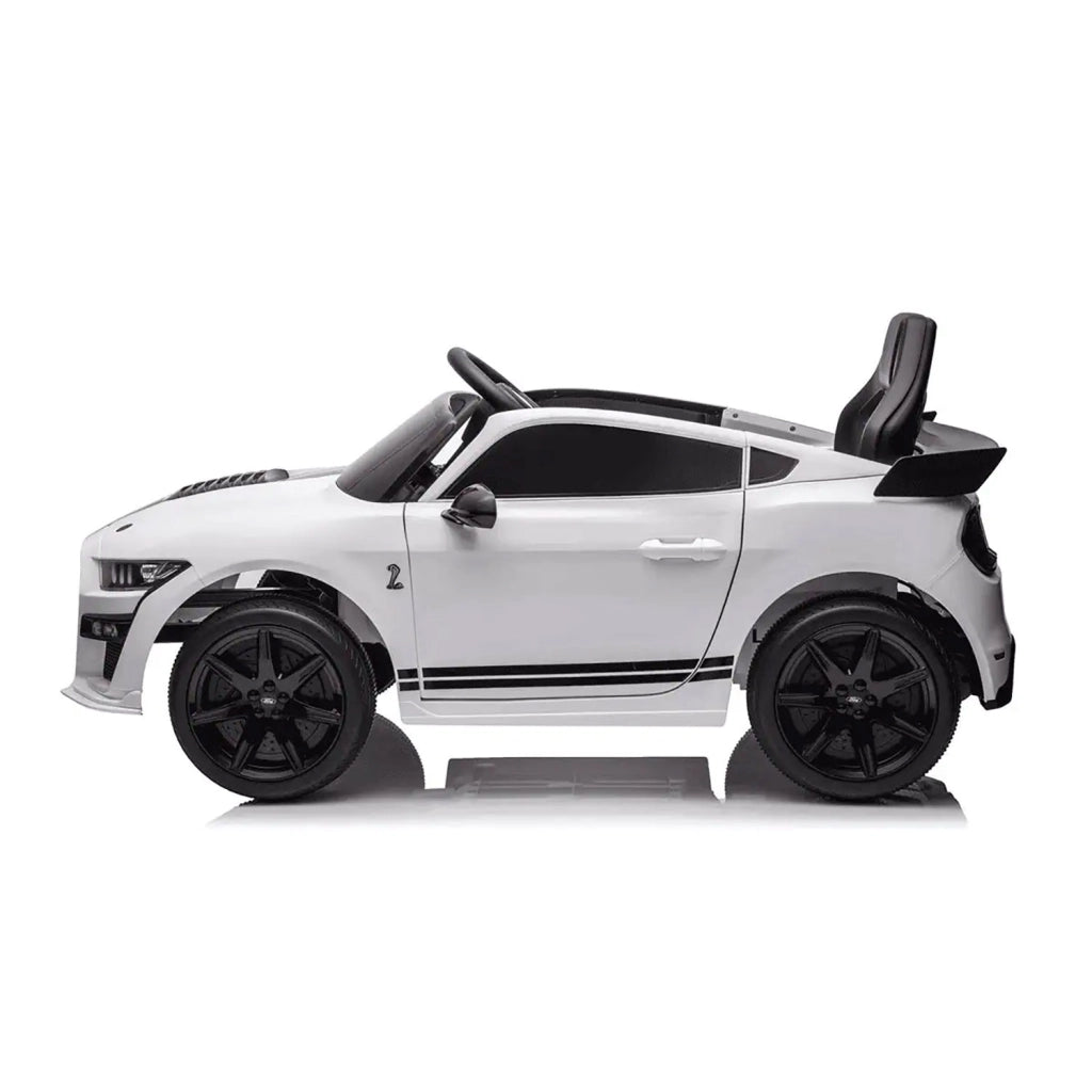 Macchina Elettrica per Bambini Licenza Ufficiale Ford Mustang Shelby Telecomandata 10,8V 3,1Ah Bianco