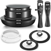 Set di pentole inductive con rivestimento ceramico - 10 pezzi - finitura salutare antiscrosta