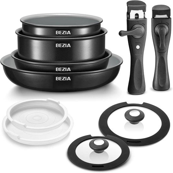 Set di pentole inductive con rivestimento ceramico - 10 pezzi - finitura salutare antiscrosta